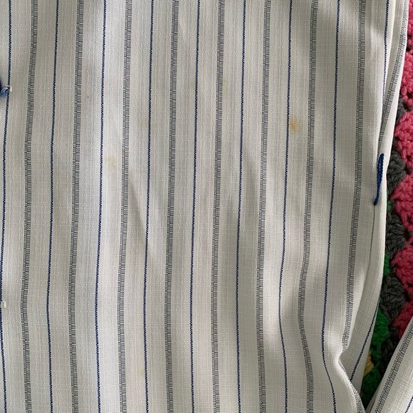 Vintage 80s Manhattan Plaza Bold Pinstripe Puff Sleeve Blazer Top USA Ma… - Picture 7 of 16